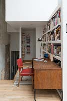 Compact study area with vintage furniture