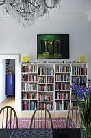Bookcase in dining room