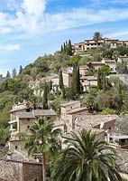 View over rooftops, Deia, Mallorca