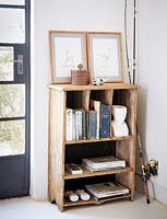 Wooden bookshelves