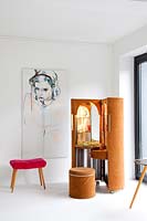 Eclectic art and furniture