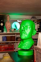 Green bust in store room