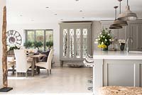 Modern open plan kitchen and dining area