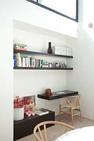 Compact study area in alcove