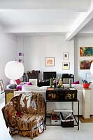Eclectic furniture in living room