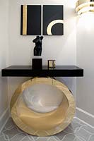 Gold and black console table 