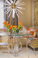 Orange Tulips on dining table