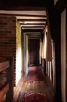 Corridor with wooden beams