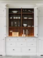 Classic kitchen units with concealed shelving
