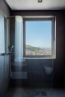 Shower cubicle with sea view