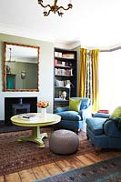 Colourful furniture in living room