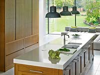 Contemporary kitchen island with sink