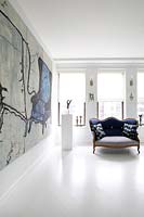 Classic sofa and modern art