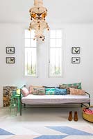 Daybed with colourful cushions