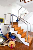 Modern staircase with colourful decorations
