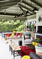Colourful entertaining areas