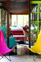 Canvas chairs on veranda