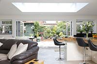 Open plan kitchen and seating area