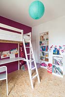 Childs bed with desk underneath