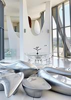 Contemporary sculpture in open plan living space