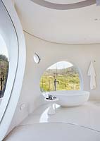 Contemporary bath and curved window