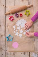 Making clay stars - Gently remove the unwanted clay from around the stars 