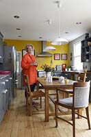 Sue Belinfante in her kitchen