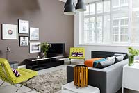 Colourful modern living room