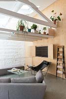 Compact seating area with mezzanine