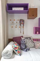 Childs bed with storage above