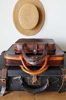 Leather suitcases