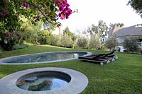 Lawned garden with pools