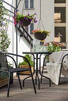 Roof terrace with colourful plants