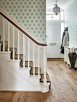 Patterned wallpaper in hall