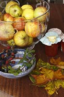 Autumnal fruits and produce