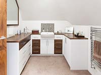 Storage cabinets in bathroom