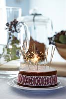 Cake with sparklers