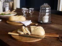 Food on wooden dining table