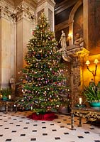 Christmas tree in the great hall, Castle Howard