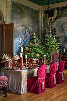 Christmas decorations in the high saloon, Castle Howard