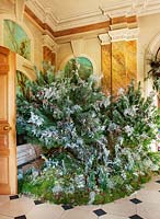 Christmas tree in the garden hall, Castle Howard