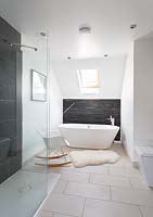 Modern bathroom with Eames chair