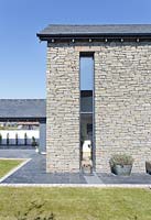 New build house with stone walls