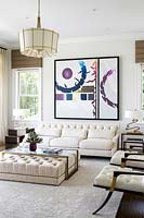 Modern painting on living room wall