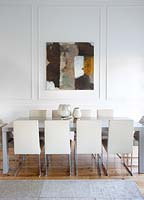 Abstract painting in dining area