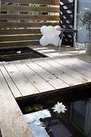 Deck with pond