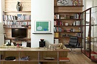 Living room with bookshelves