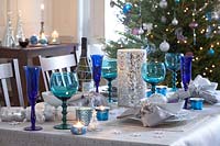 Dining table set for christmas meal