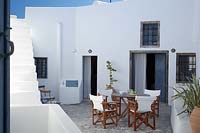 Whitewashed house and patio