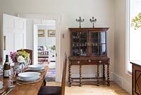 Antique cabinet in dining room